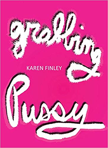 pink book cover with white script text reading grabbing pussy